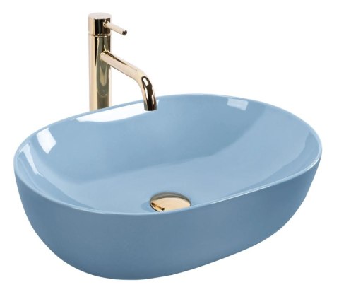 Countertop Basin Rea Lisa Light Blue Shiny