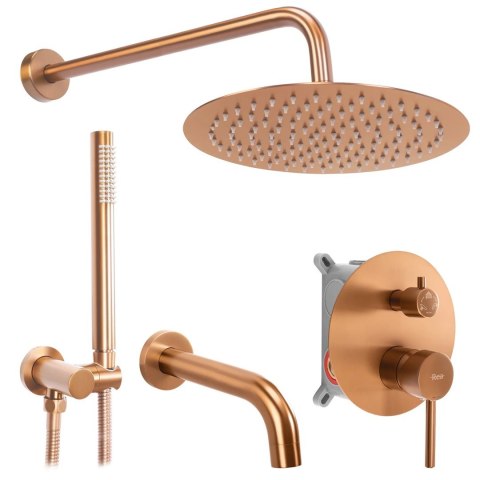 Concealed Bath and Shower Set REA Lungo Brushed Copper Concealed Bath and Shower Set REA Lungo Brushed Copper