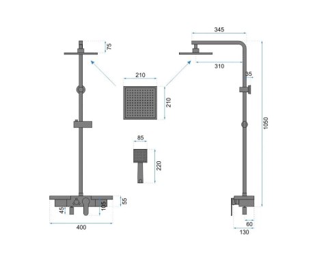 Shower Set REA BRAVO Gold Shower Set REA BRAVO Gold