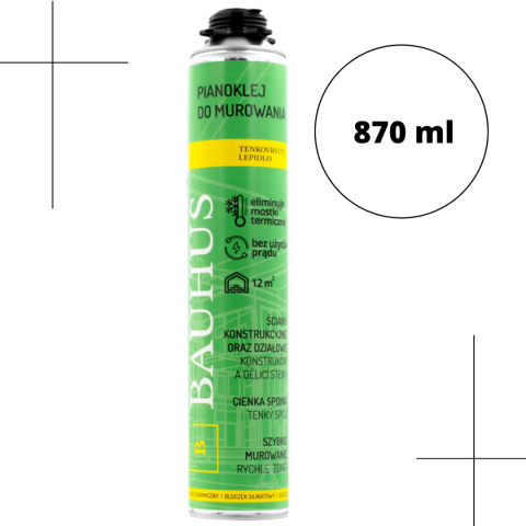 Set: 12x Bauhus Foam Adhesive for Masonry Construction Set: 12x Bauhus Foam Adhesive for Masonry Construction