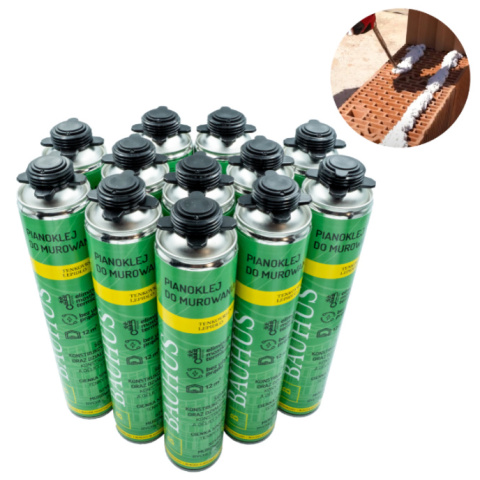 Set: 12x Bauhus Foam Adhesive for Masonry Construction Set: 12x Bauhus Foam Adhesive for Masonry Construction