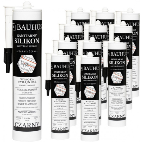 Set: 12x Black Sanitary Silicone Set: 12x Black Sanitary Silicone