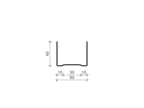U Track 50mm , Length: 3000mm - 0.50 Gauge U Track 50mm , Length: 3000mm - 0.50 Gauge
