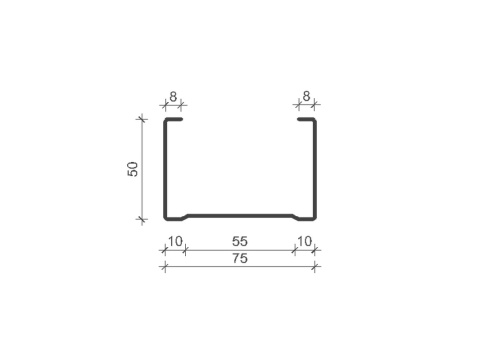 C Stud 75mm , Length: 2600mm - 0.50 Gauge C Stud 75mm , Length: 2600mm - 0.50 Gauge