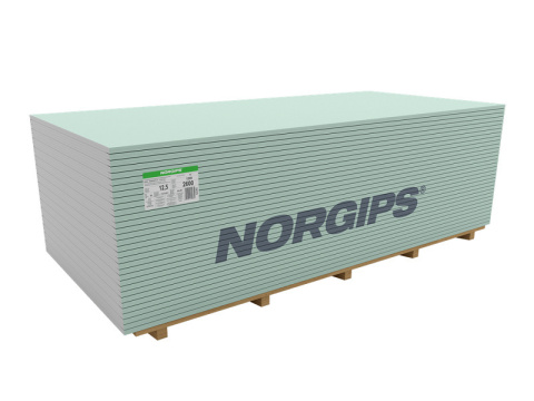 Gypsum Board 12.5 x 1200 x 2600 mm Type H2 Norgips GKBi Green Gypsum Board 12.5 x 1200 x 2600 mm Type H2 Norgips GKBi Green