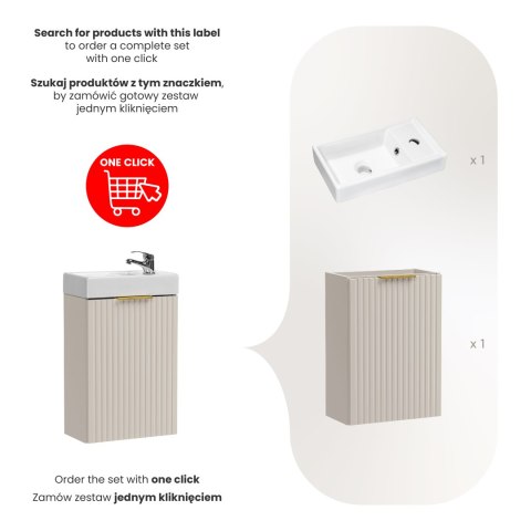 Adel Cashmere Vanity Set - 40cm with Vedea Built-in Washbasin Adel Cashmere Vanity Set - 40cm with Vedea Built-in Washbasin