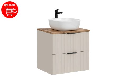 Adel Cashmere Vanity Set - 60cm with Countertop and Smile Countertop Basin Adel Cashmere Vanity Set - 60cm with Countertop and Smile Countertop Basin