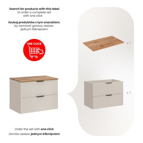 Adel Cashmere Vanity Set - 80cm with Countertop Adel Cashmere Vanity Set - 80cm with Countertop