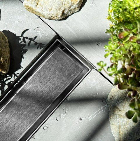 Linear Drain REA NEOX PRO Brushed Steel 90