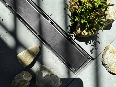 Linear Drain REA NEOX PRO Brushed Steel 90