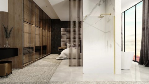 Shower Wall Aero Ombre Brush Gold/White 90