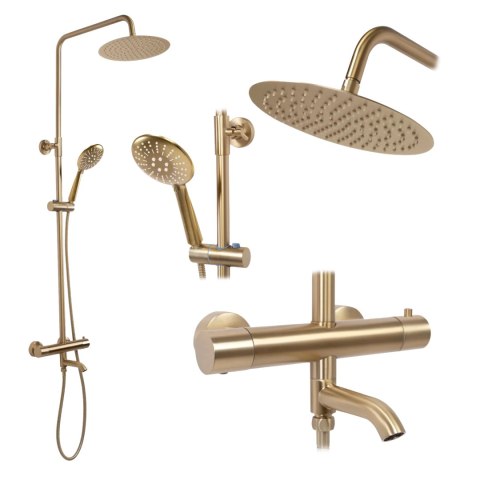 Thermostatic Shower Set REA Lungo Brushed Gold