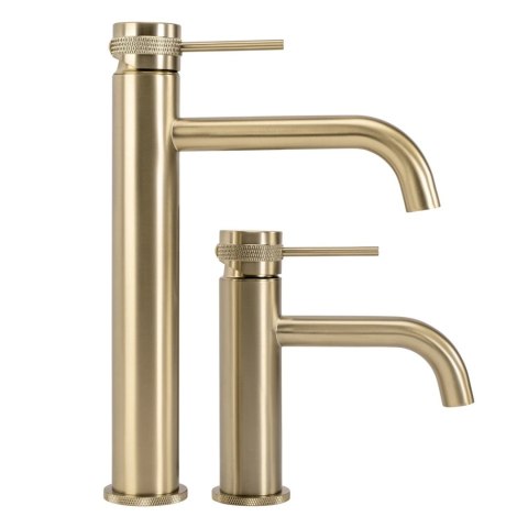 Basin Tap Lungo Grip Brushed Gold High Basin Tap Lungo Grip Brushed Gold High