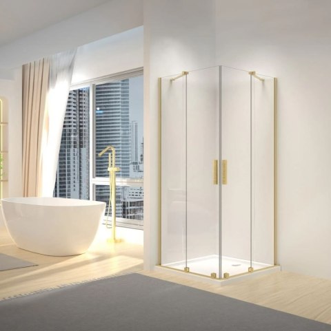 Shower Enclosure Montana Brush Gold 90x90