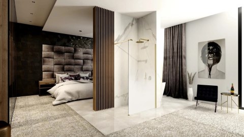 Shower Wall Aero Ombre Brush Gold/White 90