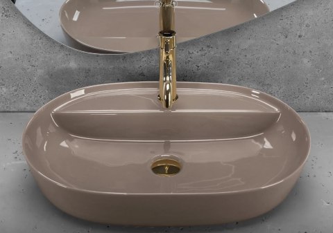 Countertop Basin Rea Aura 61 Beige Shiny Countertop Basin Rea Aura 61 Beige Shiny