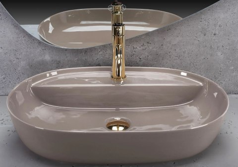 Countertop Basin Rea Aura 61 Beige Shiny Countertop Basin Rea Aura 61 Beige Shiny