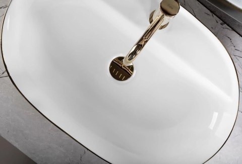 Countertop Basin Rea Aura 61 Brush Gold/White Countertop Basin Rea Aura 61 Brush Gold/White