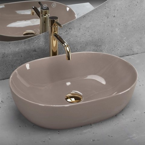 Countertop Basin Rea Lisa Beige Shiny Countertop Basin Rea Lisa Beige Shiny