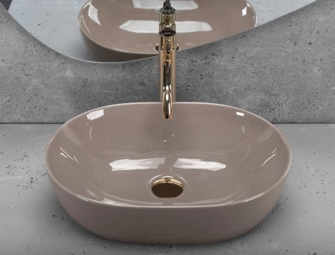 Countertop Basin Rea Lisa Beige Shiny Countertop Basin Rea Lisa Beige Shiny