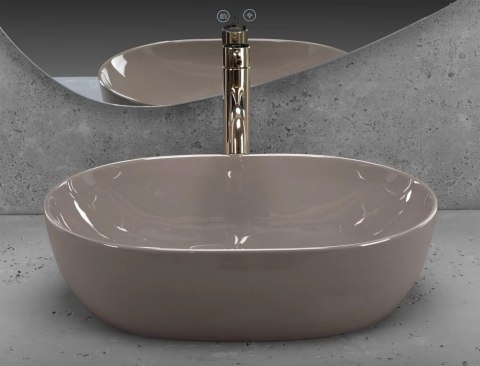 Countertop Basin Rea Lisa Beige Shiny Countertop Basin Rea Lisa Beige Shiny