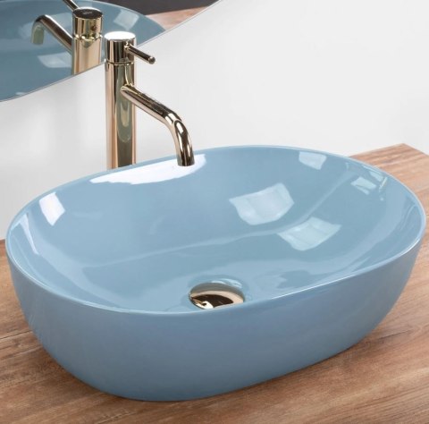 Countertop Basin Rea Lisa Light Blue Shiny