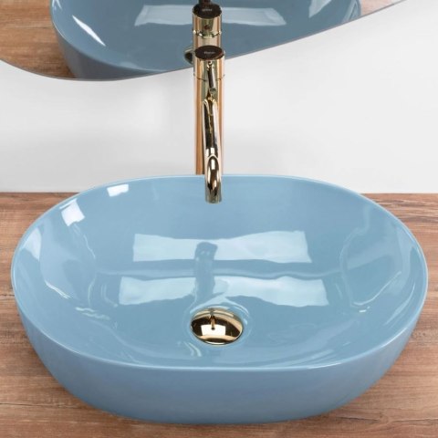 Countertop Basin Rea Lisa Light Blue Shiny