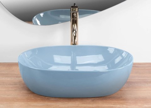 Countertop Basin Rea Lisa Light Blue Shiny