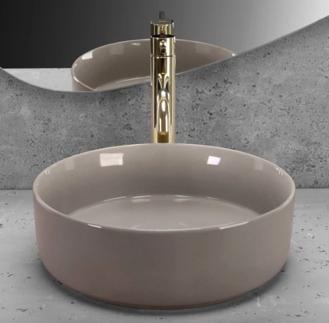 Countertop Basin Rea Sami Beige Shiny