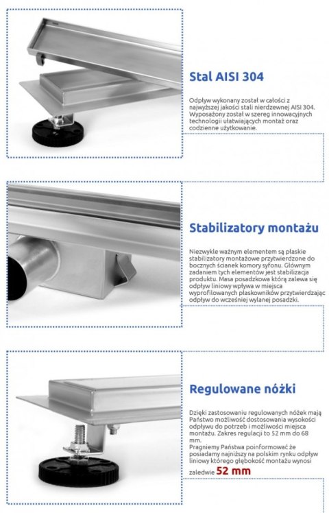 ODPŁYW NEO & PURE N SZCZOTKOWANY 800
