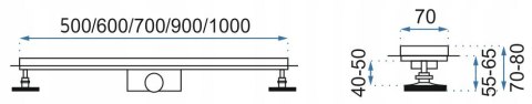 ODPŁYW NEO & PURE N SZCZOTKOWANY 800