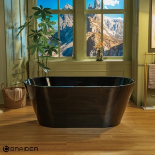 BRAIDER Freestanding Bathtub ALTARIA 180cm - Black