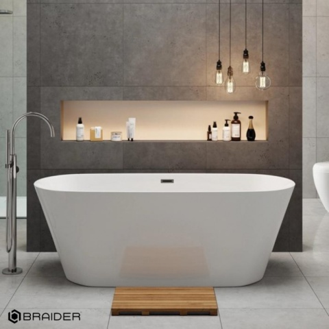 BRAIDER Freestanding Bathtub ALTARIA 180cm - White