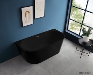 Braider Restia Symmetrical Freestanding Bathtub – 170cm, Black