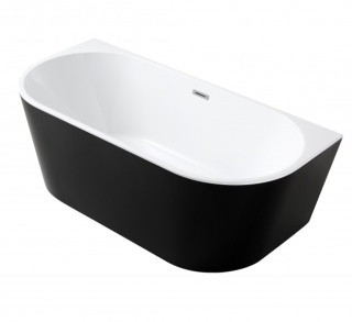 Braider Restia Symmetrical Freestanding Bathtub – 170cm, Black & White