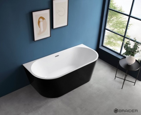 Braider Restia Symmetrical Freestanding Bathtub – 170cm, Black & White Braider Restia Symmetrical Freestanding Bathtub – 170cm, Black & White