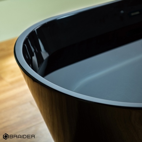 Braider Altaria Freestanding Bathtub – 170 × 82 cm, Black