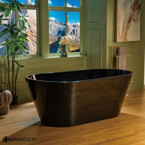 Braider Altaria Freestanding Bathtub – 170 × 82 cm, Black