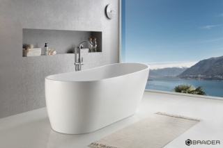 Braider Meriggia Freestanding Bathtub – 170cm, White