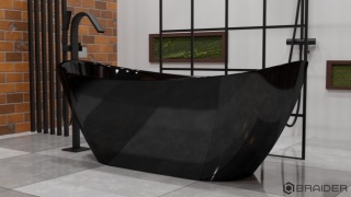 Braider Purea Freestanding Bathtub – 170cm, Black