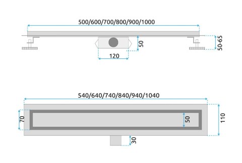 Linear Drain REA Neox Black 90