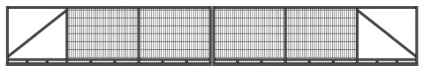 Przemysłowa brama przesuwna - 10,00 x 1,50 m - antracyt , brązowa , czarna , szara , zielona