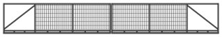 Przemysłowa brama przesuwna - 12,00 x 1,70 m - antracyt , brązowa , czarna , szara , zielona