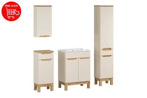 Zestaw meblowy 60cm z umywalką meblową Lava i szafką wysoką