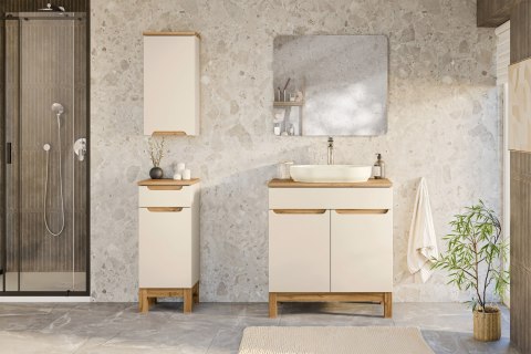 Zestaw meblowy 80cm z blatem, umywalką nablatową Cloud i szafką wysoką