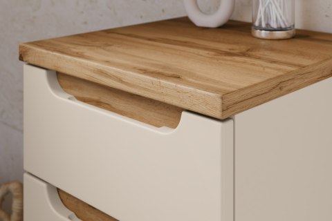 Zestaw meblowy 80cm z blatem, umywalką nablatową Cloud i szafką wysoką