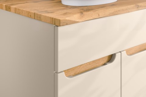 Zestaw meblowy 80cm z blatem, umywalką nablatową Cloud i szafką wysoką