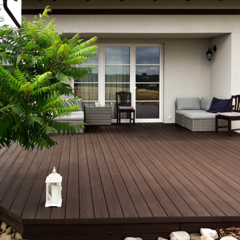 Composite Decking Board 3D Dark Brown – 3,5m (0,507 m2)