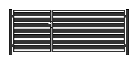 BramoFurtka typ PALISADA 140 - 1,50+2,50 x 1,25 m - malowana proszkowo BramoFurtka typ PALISADA 140 - 1,50+2,50 x 1,25 m - malowana proszkowo