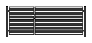 BramoFurtka typ PALISADA 140 - 1,50+2,50 x 1,75 m - malowana proszkowo
